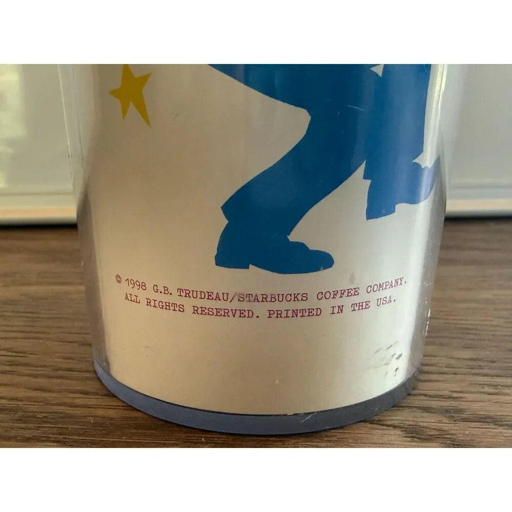 1998 Starbucks G.B. Trudeau Java Travel Tumbler Mug Vintage